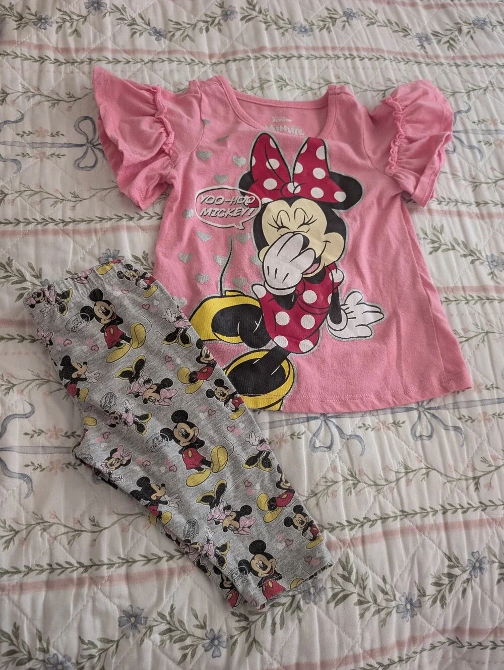 Disney Minnie Mouse Pink Girls Casual 2t Set